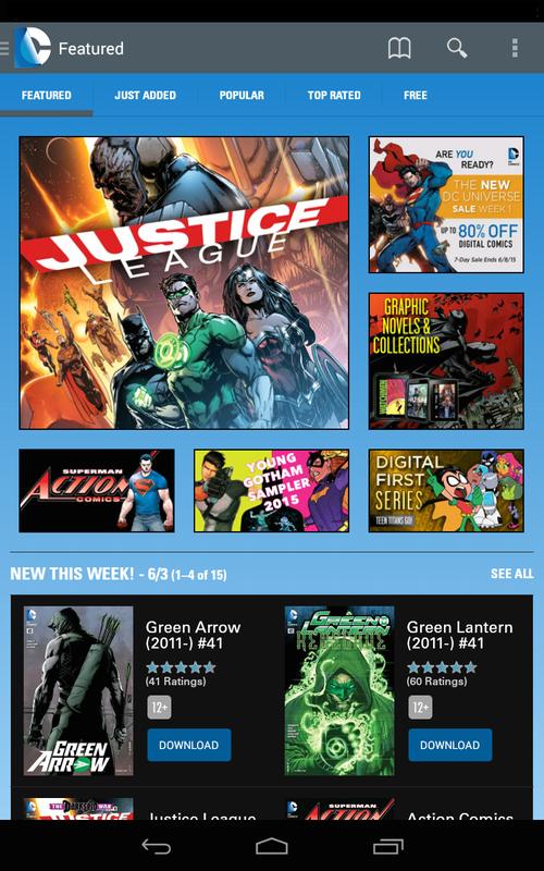 DC Comics lanzó su app con motivo del Comic-con (Android)