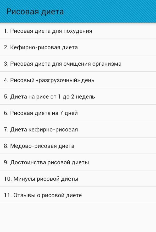 Рисовая Диета 10 Кг