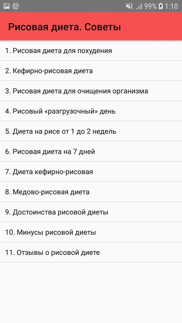 Рисовая Диета 10 Кг