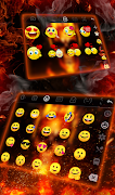 برنامه‌نما 3D Fire Burning Skull Keyboard Theme عکس از صفحه