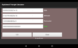 Equilateral Triangle Calculator Ekran Görüntüsü 1