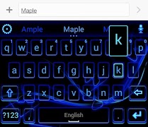 برنامه‌نما Neon Blue Heart Keyboard Theme عکس از صفحه
