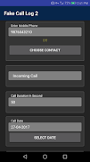 Fake Call Log Generator (Dual Sim) capture d'écran 1