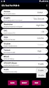 برنامه‌نما GFX Tool : FPS Booster For PUB‒G [ 120 fps ] عکس از صفحه