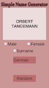 1 Schermata Simple Name Generator