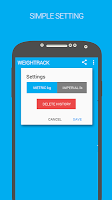 WeighTrack Weight tracker captura de pantalla 1
