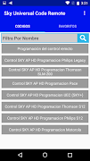برنامه‌نما Code Control Remoto For Sky عکس از صفحه