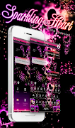 برنامه‌نما Sparkling Heart Keyboard Theme عکس از صفحه