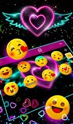 Colorful Neon Sparkling Heart Keyboard Theme اسکرین شاٹ 5