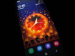 Fire Clock Analog Widget Affiche