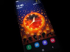 Fire Clock Analog Widget poster