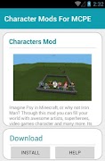 برنامه‌نما Character Mods For MCPE عکس از صفحه