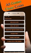 All games cheat codes 스크린샷 4