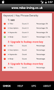 Keyword Density Lite screenshot 2