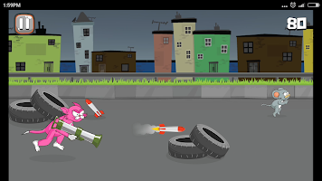 Crazy Pink Cat - Run & Shoot ภาพหน้าจอ 2