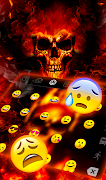 3D Fire Burning Skull Keyboard Theme ภาพหน้าจอ 2