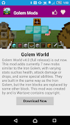 Golem Mod For MCPE! تصوير الشاشة 6