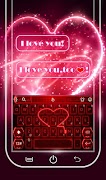 Live Neon Red Heart Keyboard Theme 스크린샷 4