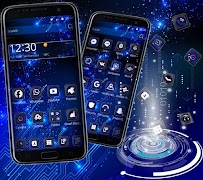 Black blue tech Theme screenshot 4