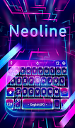 Neon Light Line Keyboard Theme الملصق
