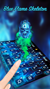 Blauwe vlammen van hel schedel toetsenbord thema screenshot 4