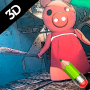 new Piggy Escap Grany coloring book - pi screenshot 2