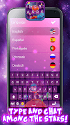Espaço tema de teclado e fundos de galáxia imagem de tela 1