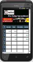 Pre Setup Spreadsheet poster