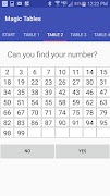 2 Schermata Magic Tables - I will guess your number!