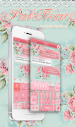 Pink Flower Keyboard Theme ポスター