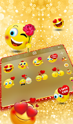 Golden Glitter Lovely Emoji Keyboard captura de pantalla 2