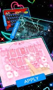 Colorful Neon Sparkling Heart Keyboard Theme ภาพหน้าจอ 6