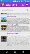 Golem Mod For MCPE` screenshot 1