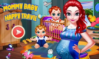 Mommy Baby Happy Travel الملصق