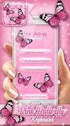 Pink Butterfly Keyboard poster