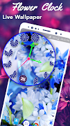 برنامه‌نما Flowers Clock Live Wallpaper عکس از صفحه