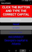 States and Capitals Tester تصوير الشاشة 2
