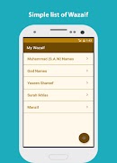برنامه‌نما Islamic Wazaif Organizer عکس از صفحه
