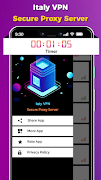 Italy VPN  Secure Proxy Server Ekran Görüntüsü 1