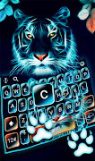 Neon Tiger Blaze Keyboard Theme syot layar 1