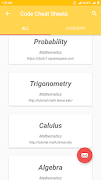 Code Cheat Sheets captura de pantalla 1
