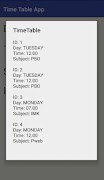 Time Table Application syot layar 1