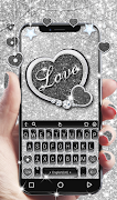 برنامه‌نما Black Silver Glitter Keyboard Theme عکس از صفحه