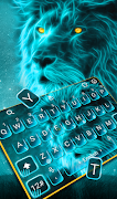 برنامه‌نما Blue Glow Lion Keyboard Theme عکس از صفحه