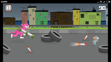 Crazy Pink Cat - Run & Shoot ภาพหน้าจอ 1