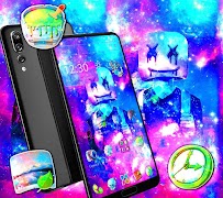 DJ Neon Galaxy Marshmallow Launcher Theme 🎧 imagem de tela 5