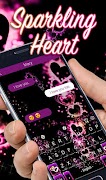 Sparkling Purple Heart Keyboard Theme تصوير الشاشة 1