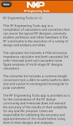 NXP RF Calculator اسکرین شاٹ 2