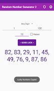 Random Number Generator 2 تصوير الشاشة 3