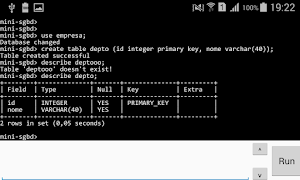 MiniSgbd Run SQL imagem de tela 2
